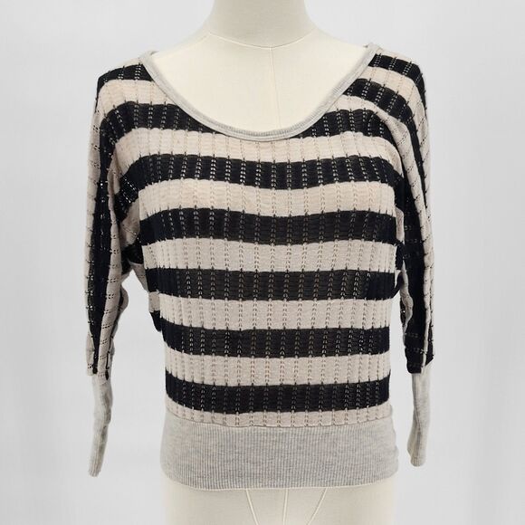 About A Girl vintage black oatmeal raglan knit top medium - Picture 1 of 8